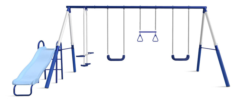 Arcadia Star Kids' 5-Station Burst Metal Swing Set Combo with Slide H9089