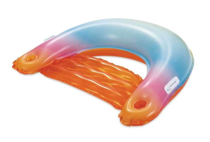 Sunset Inflatable Ombre Pool Floating Chair with Cup Holders, Multi-Colour B4866