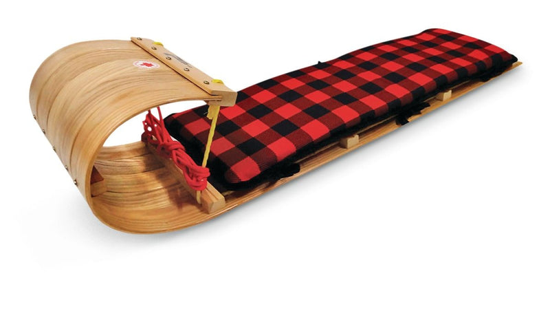 Grizzly Kids' Traditional Vintage Wooden Winter Toboggan Sled & Seat Pad, 4-ft A2999