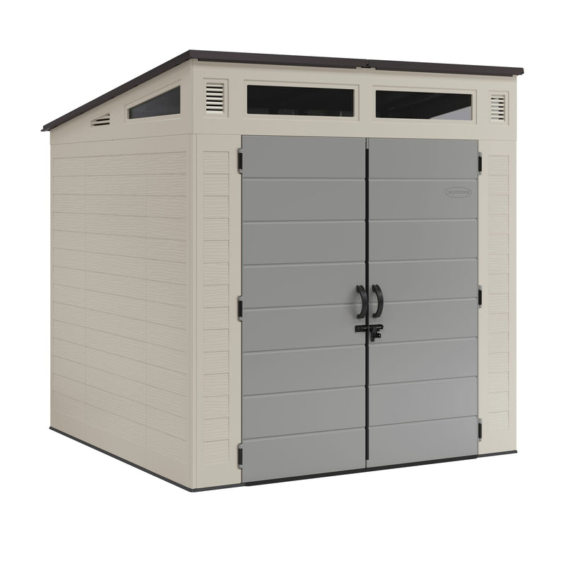 Modernist 7x7-ft Vanilla/Dove Grey Storage Shed W2352