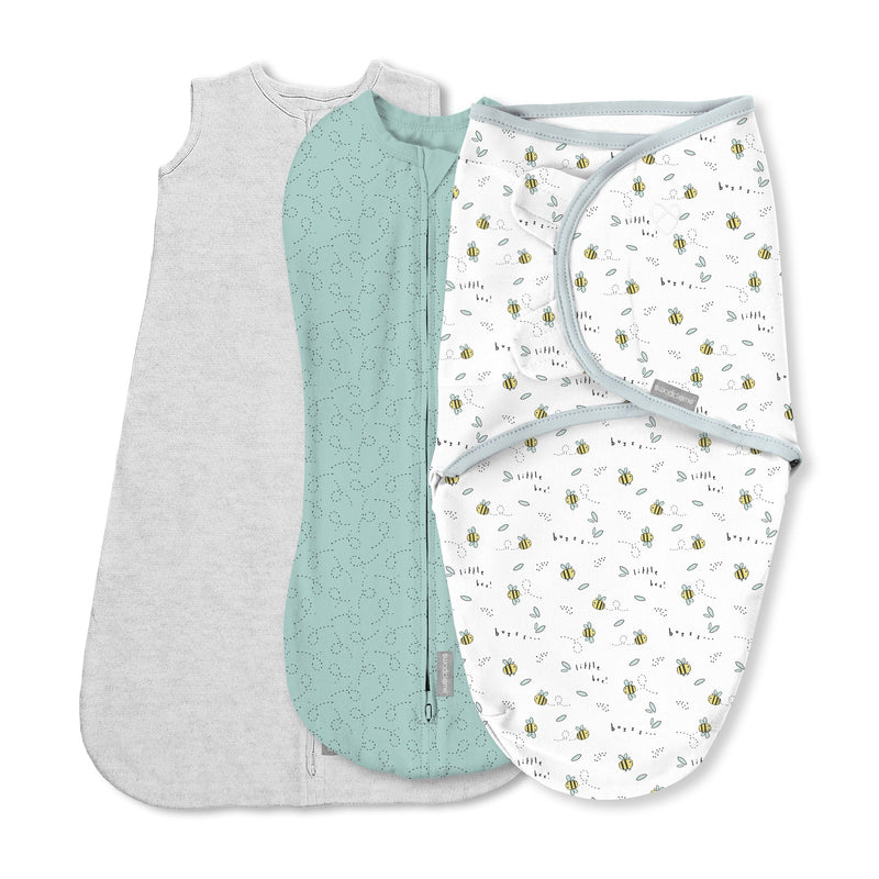 Comfort Easy Change Swaddle, Little Bees, Small/Medium, 3-pk H1301