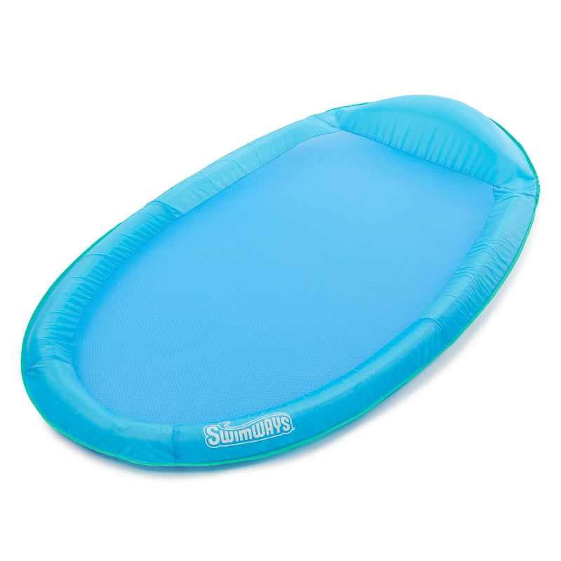 Inflatable Spring Float Pool Lounger, 66 x 40-in, Blue Q1428