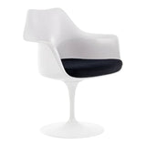 Tulip Chair with Arm, Fiberglass, Black