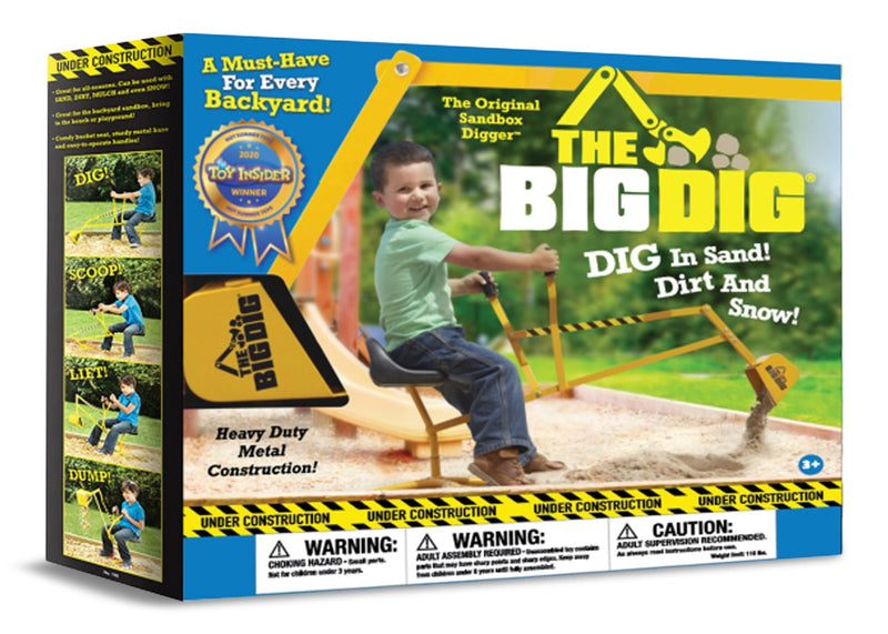 Kids' Ride-On Digger Excavator, Yellow, Ages 3+, for Summer/Backyard Activities D7266