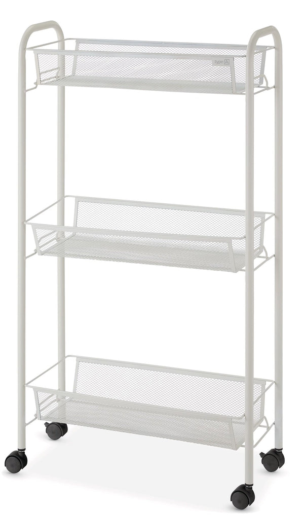 3-Tier Mesh Wire Slim Storage Cart K0732