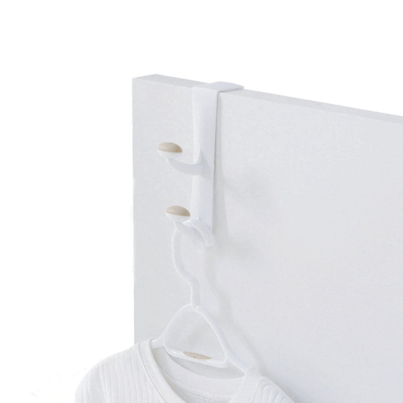 Plastic 2-Hook Over the Door Hook, White, 10-in V6656