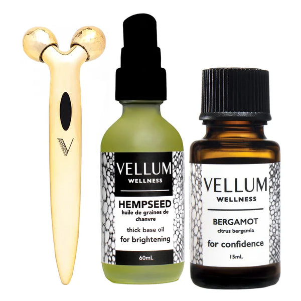 Vellum Wellness Mature Skin Kit with Essential Oils and Facial Roller S7875