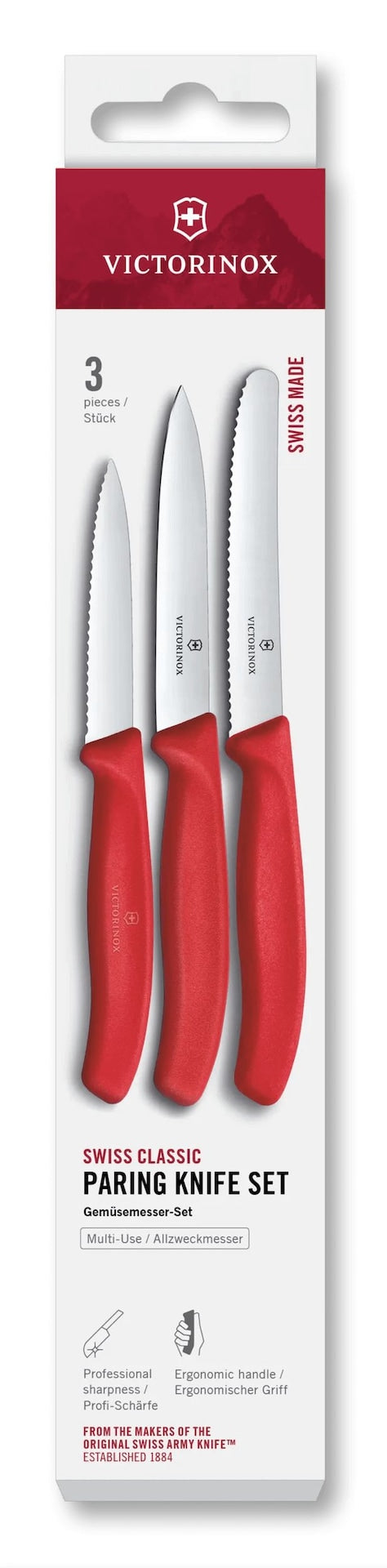 Paring Knife Set with Non-Slip Handles, 3-pc D3097
