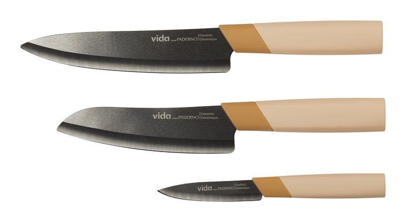 Black Ceramic Knife Set, 3-pc H1490