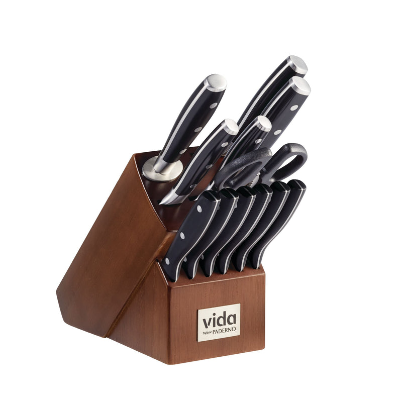 Japanese Steel Knife Block Set, Ergonomic Grip, 14-pc M7666