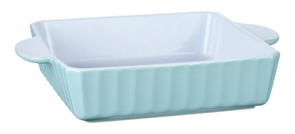 White/Blue Ceramic Square Baking Dish, 9-in Q4734