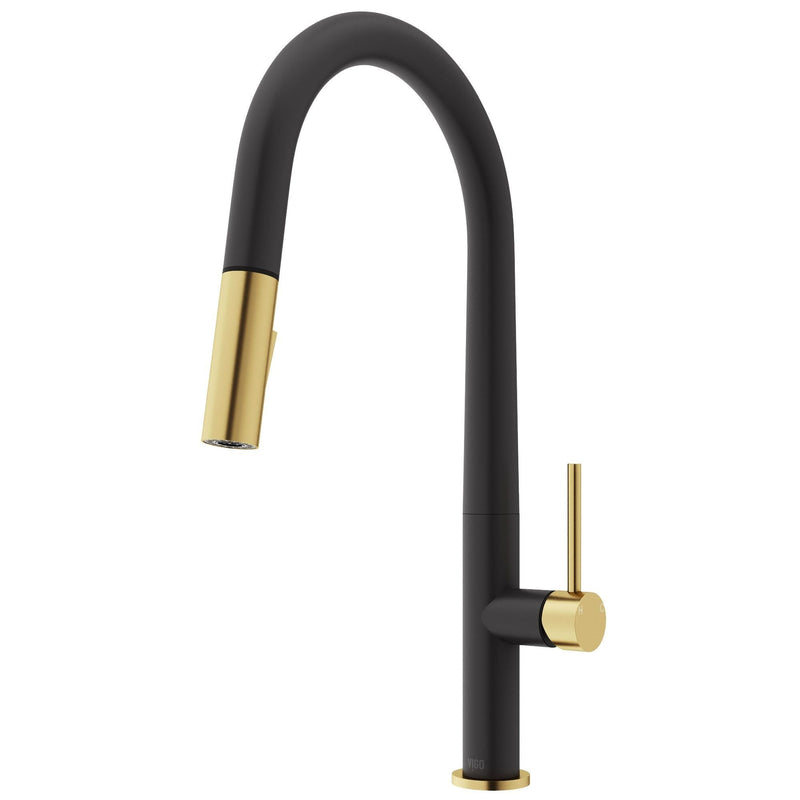 Greenwich 18-in Single-Handle Gold/Black Kitchen Faucet X7949