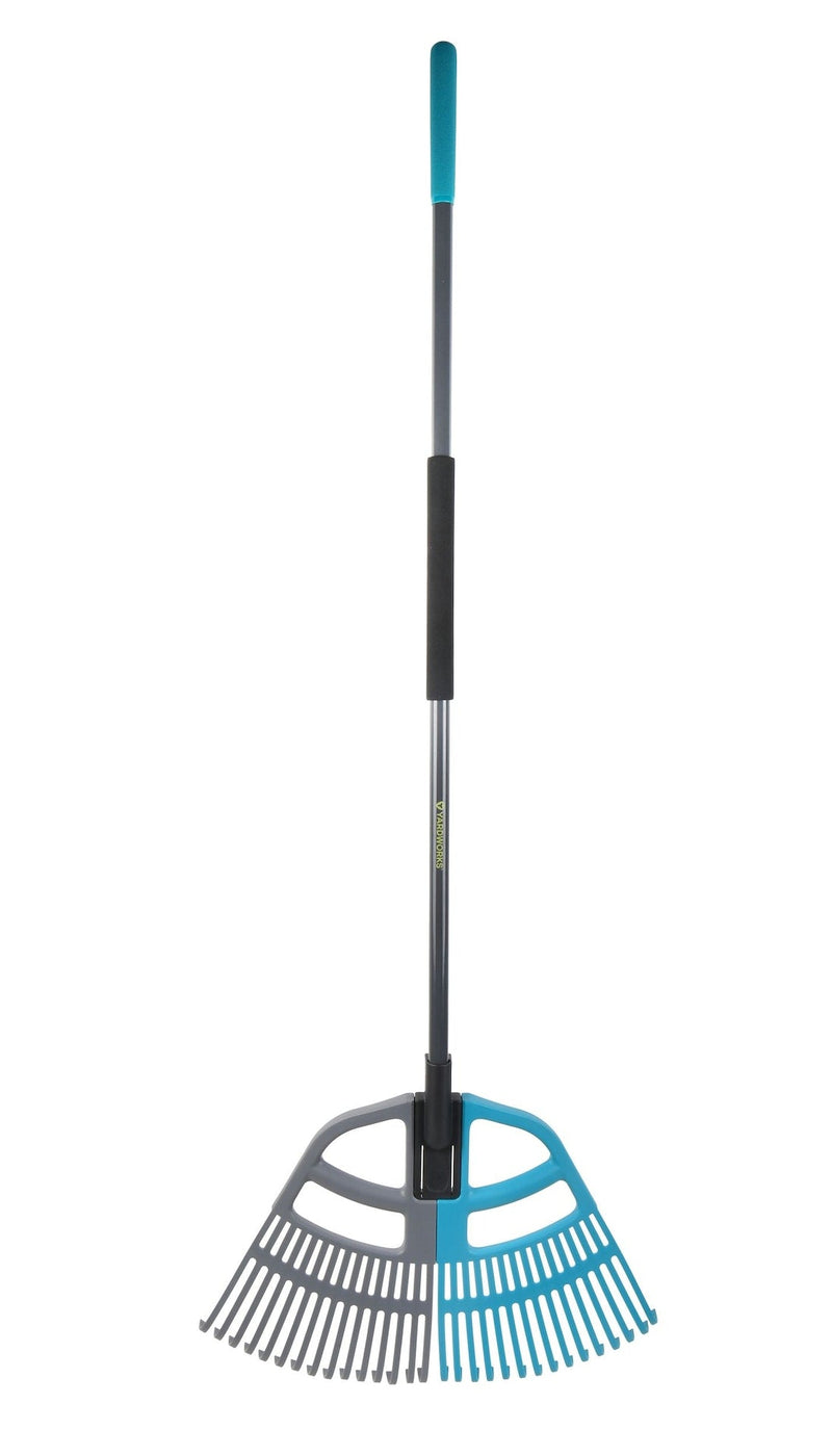 3-in-1 30-Tine Leaf Rake with Fibreglass Shaft, 24-1/2-in Wide B2639