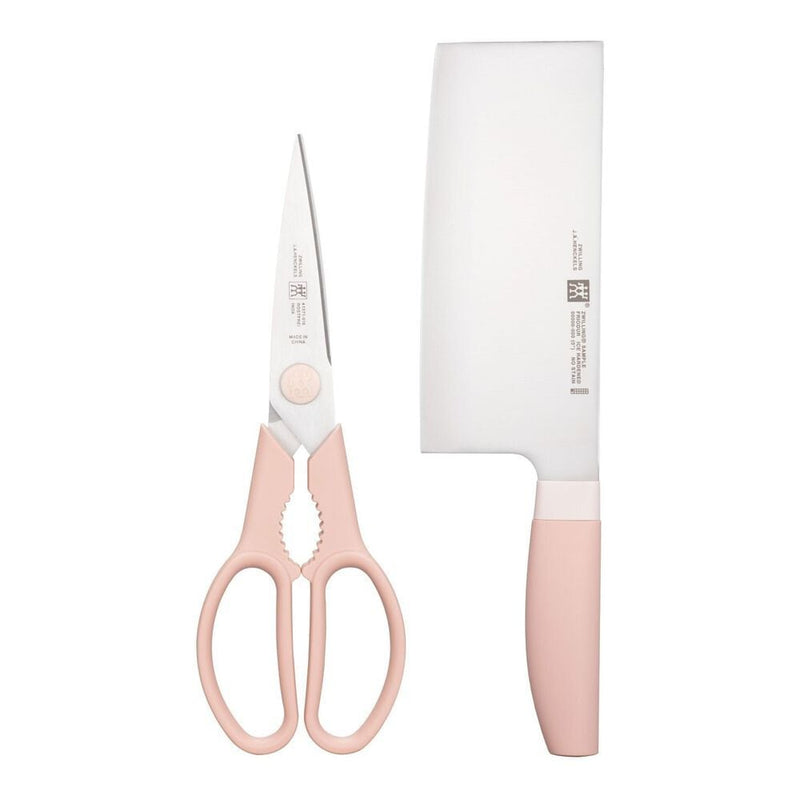 Multi-Purpose Stainless Steel Scissors & Knife Set, Pink, 2-pc V2365